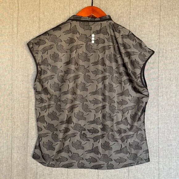 90s Vintage Jamie Sadock Golf Black Gray  Side Collar Zip Cap Sleeve Top Size XL - Picture 6 of 12